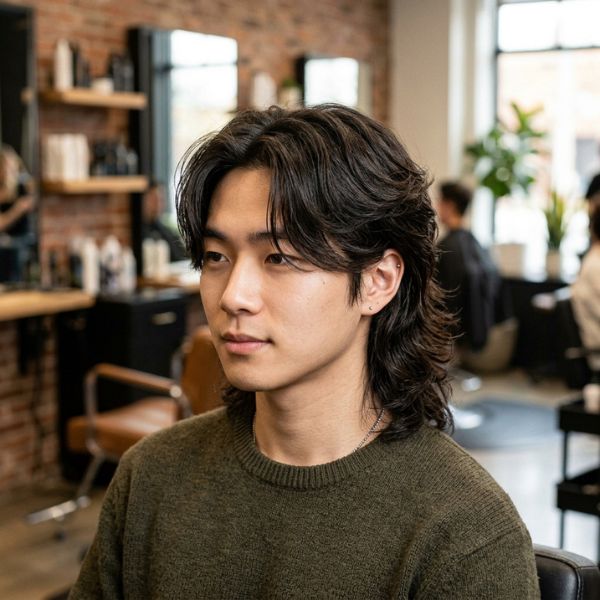 Middle Part Korean Mullet
