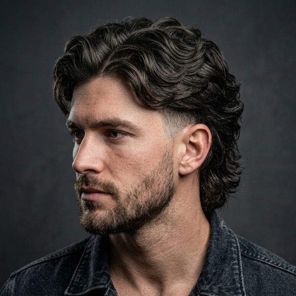 Middle Part Taper Mullet