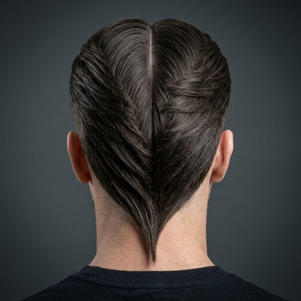 Middle Part V Back Mullet