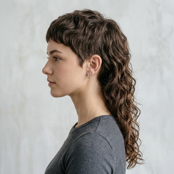 Middle Part Wavy Mullet