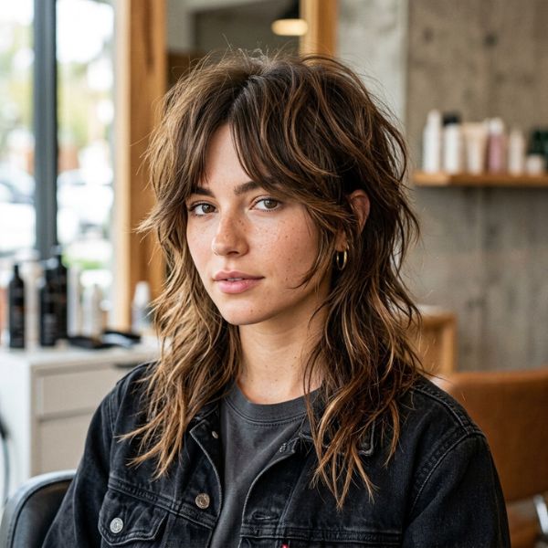 Middle Part Wolf Mullet