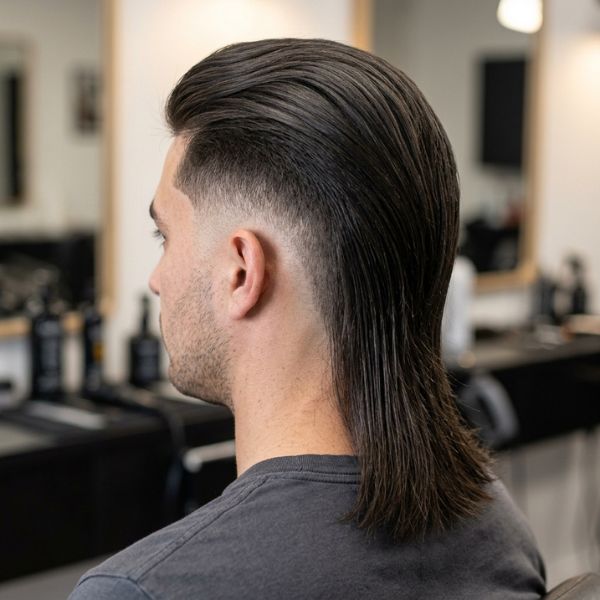 Modern Mullet Fade Straight Hair