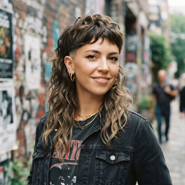  Modern Mullet with Wavy Hair
