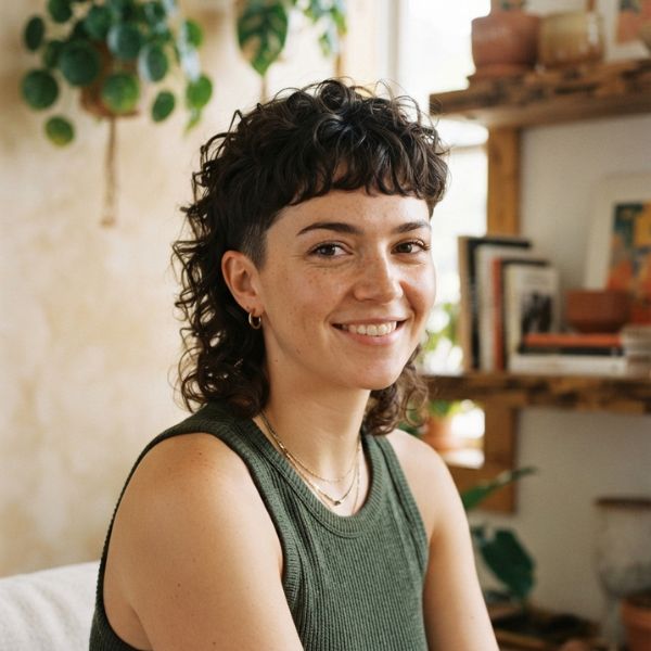 Short Curly Mullet