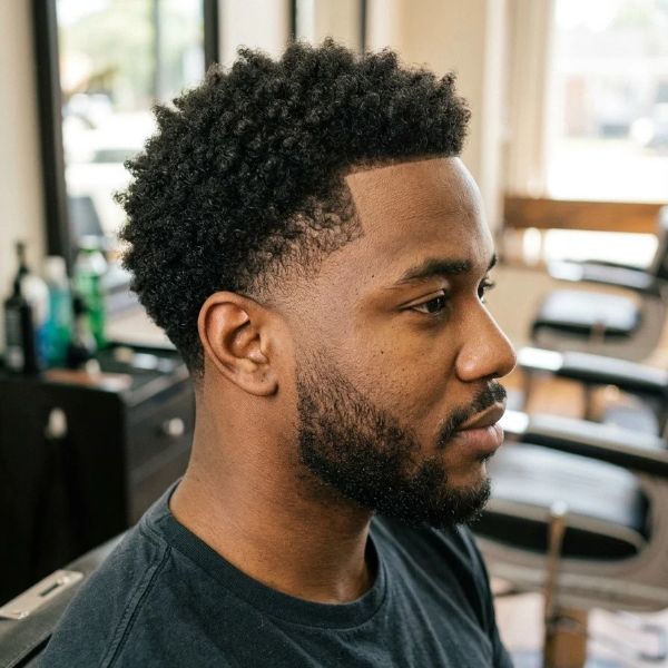 Afro Low Taper Fade Black Haircut