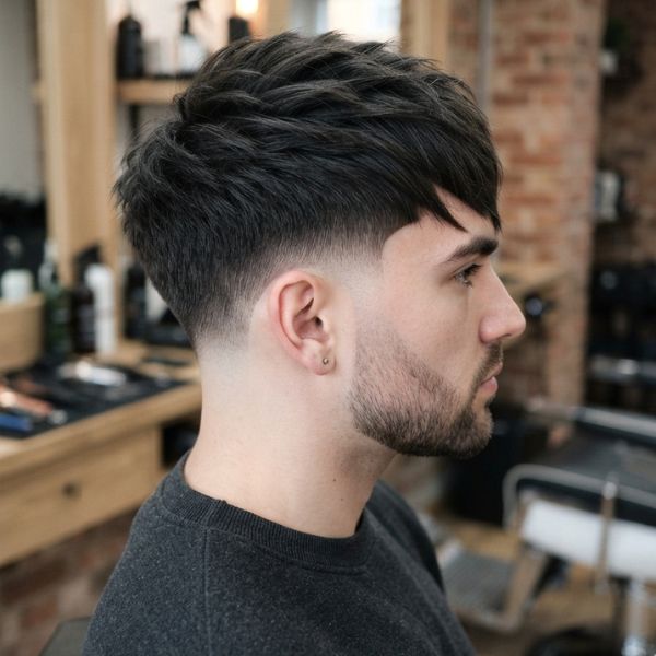 Angular Fringe Low Taper Fade