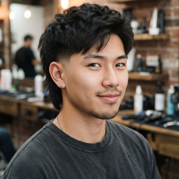 Asian Low Taper Fade Mullet