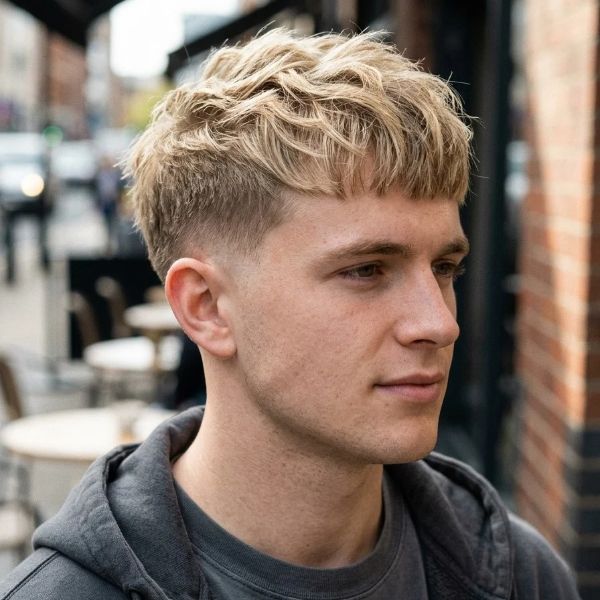 Blonde Low Taper Fade Textured Crop