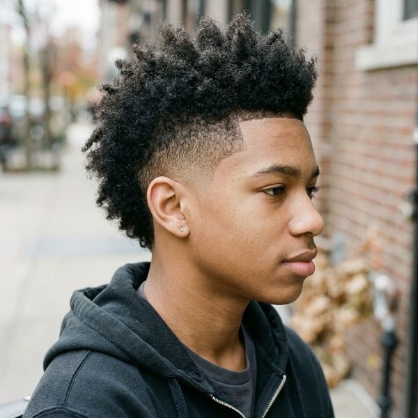 Burst Fade Mohawk for Teens