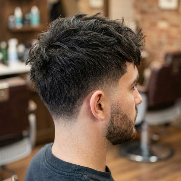 Classic Low Taper Fade With Textured Top