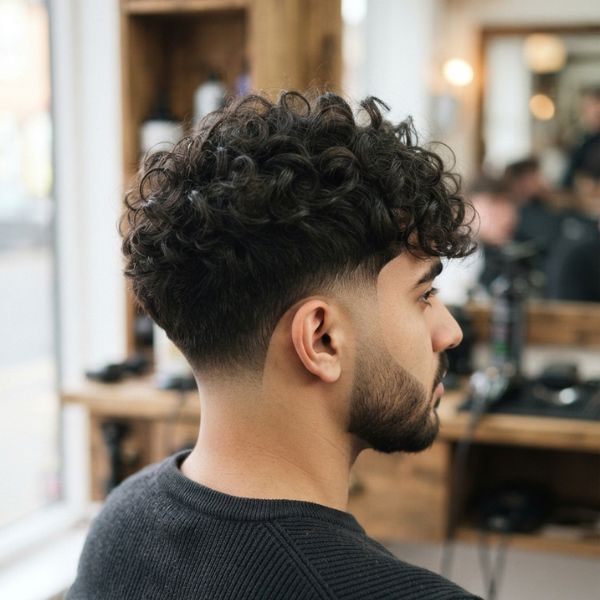 Curly Low Taper Fade Fringe