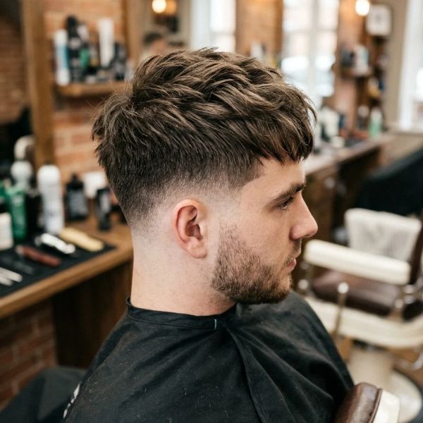 Layered Low Taper Fade Textured Crop