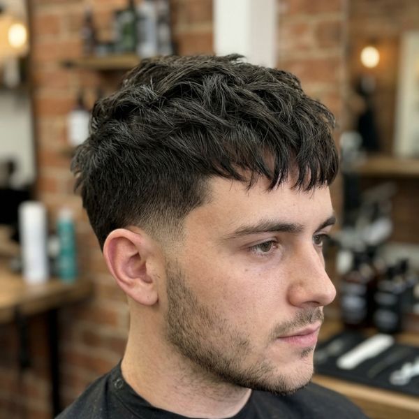 Layered Low Taper Fade Textured Crop