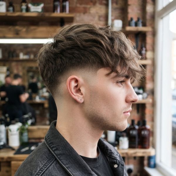  Long Fringe Low Taper Fade
