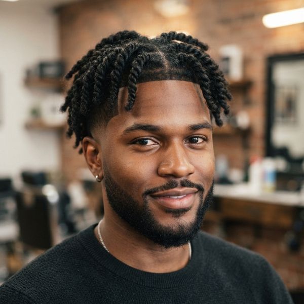Low Taper Fade Afro with Twist