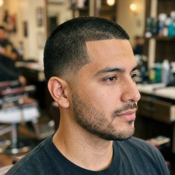 Low Taper Fade Buzz Cut for Hispanic Men