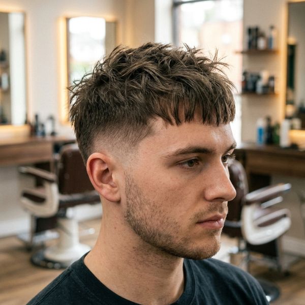 Low Taper Fade French Crop hair Messy