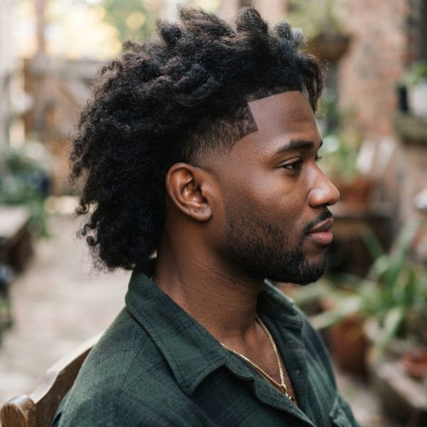  Low Taper Fade Mullet with Natural Volume