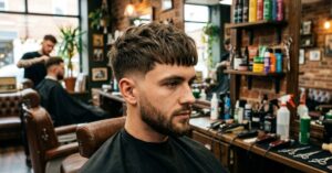 Low Taper Fade Textured Crop Haircut