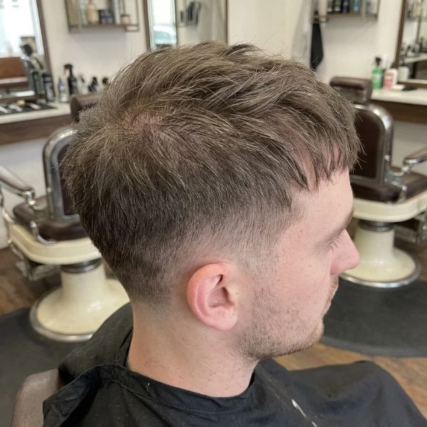 Low Taper Fade Textured Crop Haircut Thin Hair