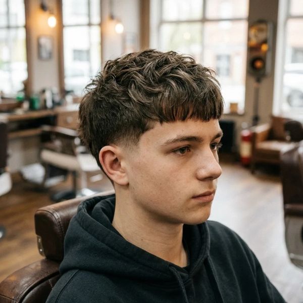 Low Taper Fade Textured Crop Haircut for Teen Boys