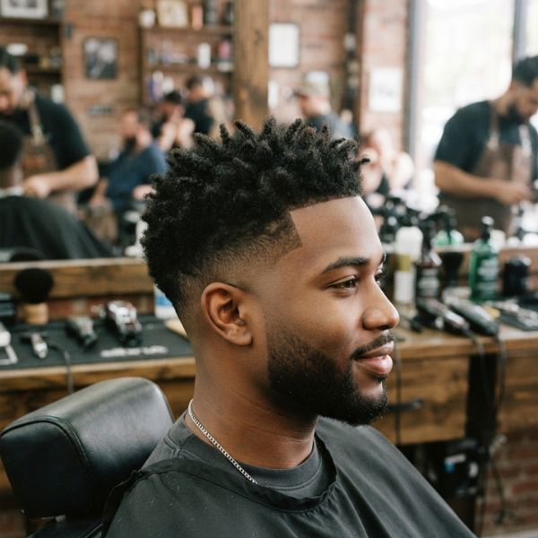 Mid Taper Fade Haircut Black Men