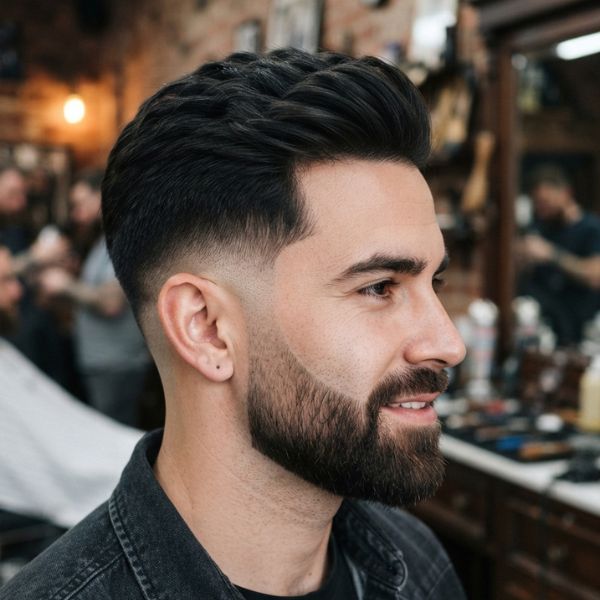 Mid Taper Fade with Beard