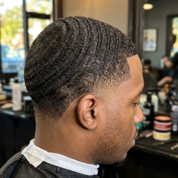 Mid Taper Fade with Waves