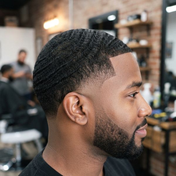 Mid Taper Fade with Waves