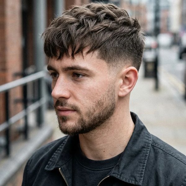 Modern Low Taper Fade Textured Crop Haircut