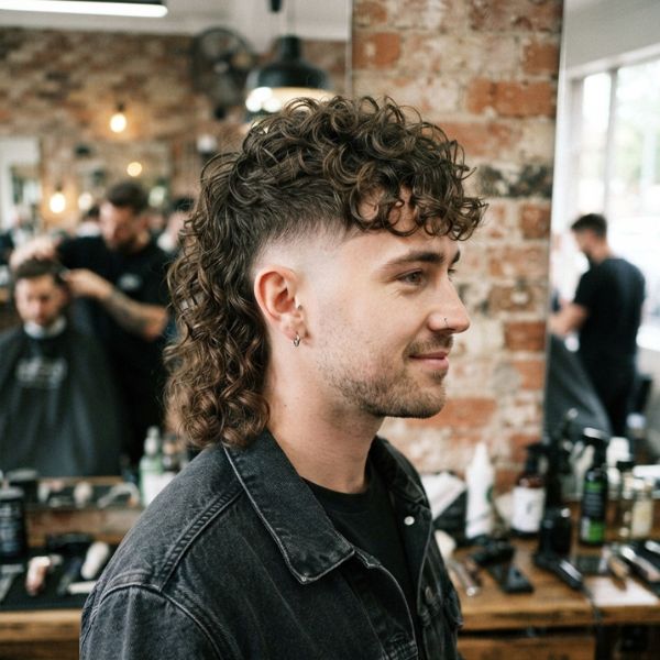 Permed Modern Mullet Fade