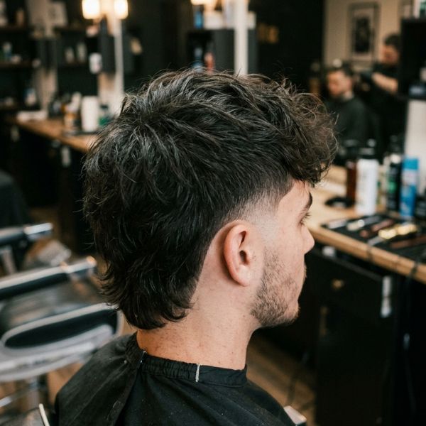 Short Low Taper Fade Modern Mullet Haircut