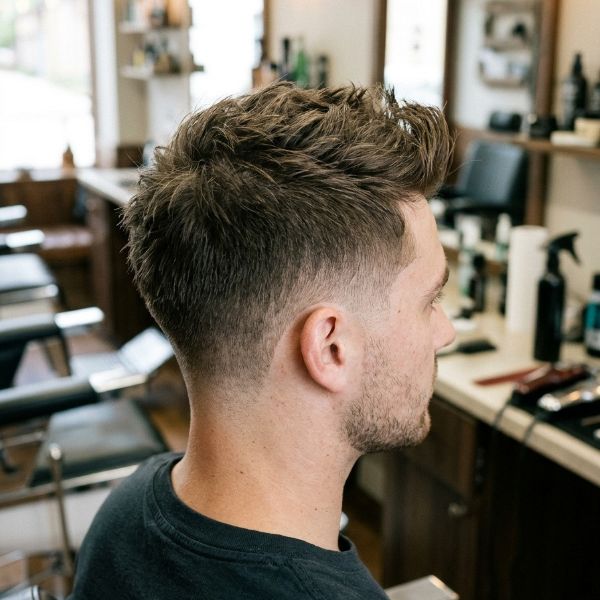 Short Quiff with Low Taper Fade
