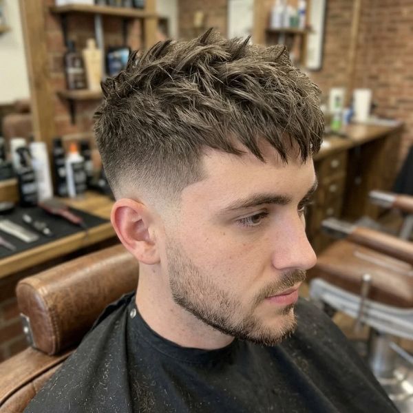 Spiky Textured Crop with Low Taper Fade