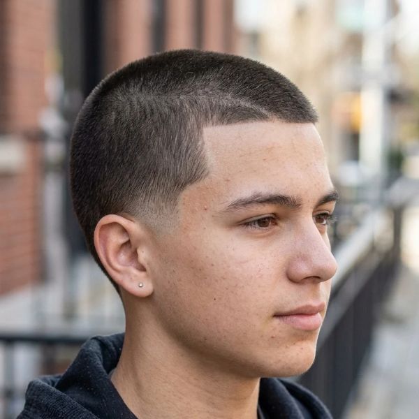 Teen Boy Low Taper Fade Buzz Cut