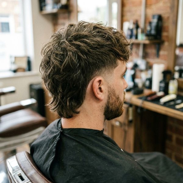 Textured Modern Mullet with Low Taper Fade
