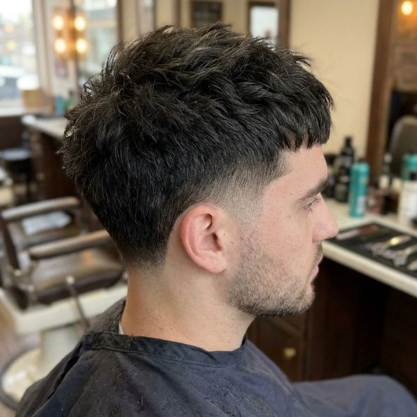 Thick Hair Textured Crop with Low Taper Fade