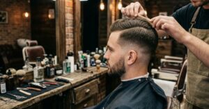 side part taper fade